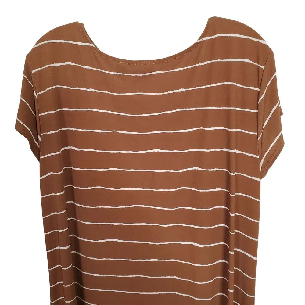 Chico's EasyWear 3 Size XL Dress T-shirt Asymmetrical Neckline Stretch Jersey - Picture 6 of 8
